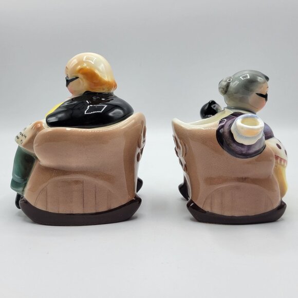 Vintage Hand Painted Japan Grandparents Creamer & Sugar Bowl Set - Picture 11 of 15